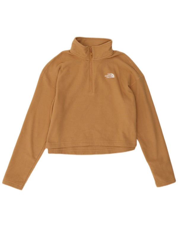 The North Face Pull court en polaire à col zippé pour femme UK 18 XL Beige Polyester