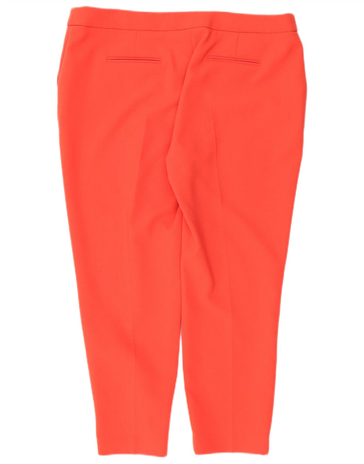 Jaeger Pantalon Chino Droit Femme UK 18 XL W40 L27 Rouge Polyester