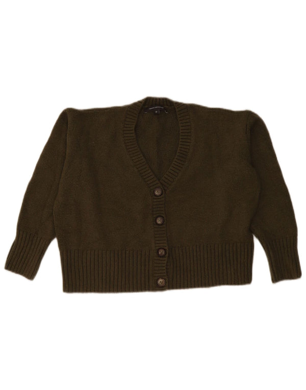 French Connection Cardigan court pour femme UK 14 Acrylique kaki moyen
