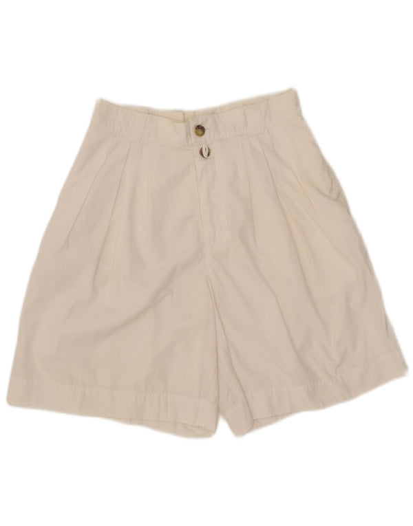 Outback Short chino taille haute pour femme UK 10 Small W27 Blanc Polyester