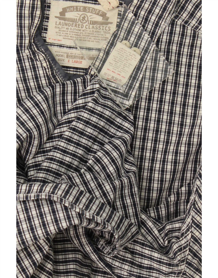 Chemise White Stuff Homme Coupe Classique XL Bleu Marine à Carreaux Coton