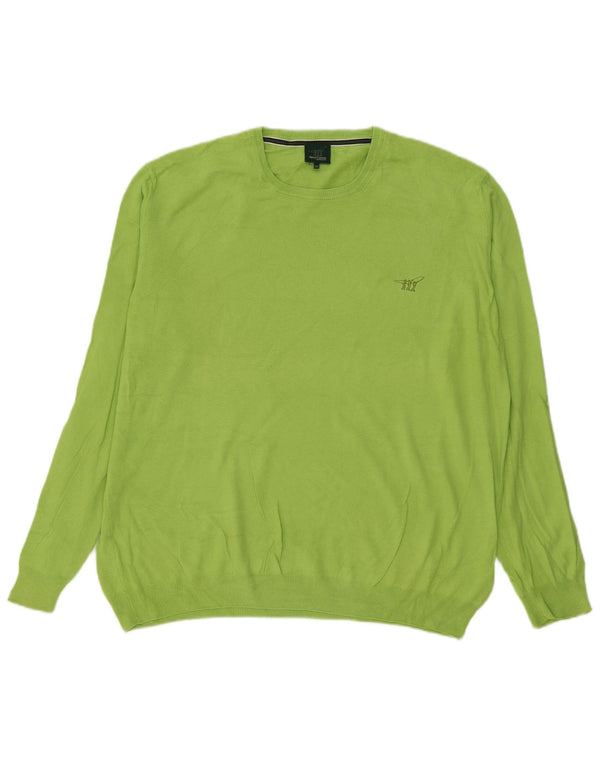 Henry Cottons Pull col rond pour homme en coton vert 2XL
