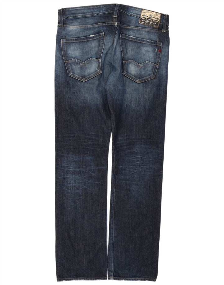 REPLAY Jean Droit Waitom Homme W34 L34 Bleu Marine