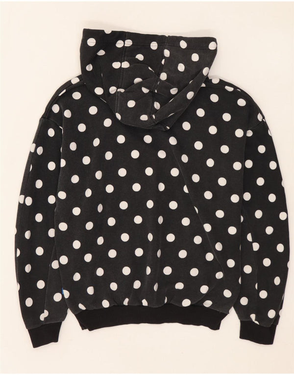 ADIDAS Pull à capuche surdimensionné graphique pour femme UK 8 Petit pois noir