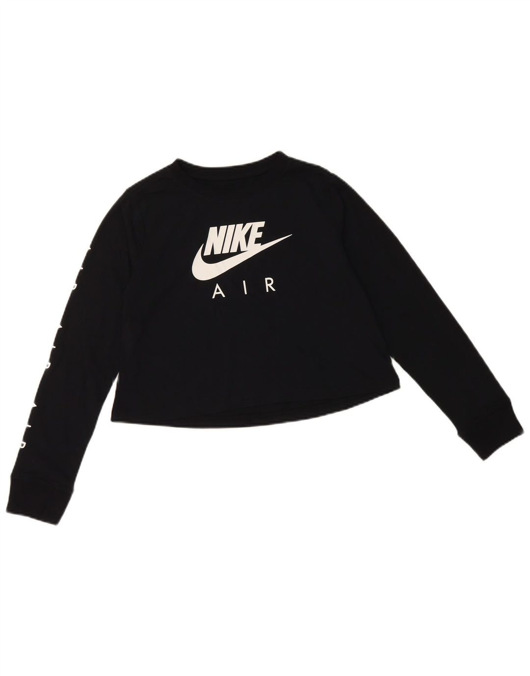 NIKE Haut court graphique à manches longues pour fille 10-11 ans Coton noir moyen