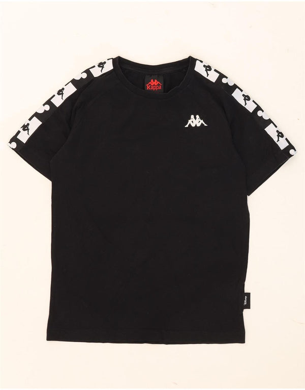 Kappa Homme Graphic T-Shirt Top XS Noir Colorblock Coton