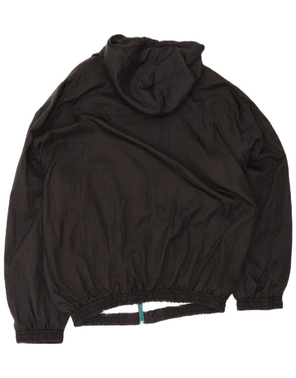 vintage Homme Survêtement à capuche Top Veste XL Noir Colourblock Polyamide