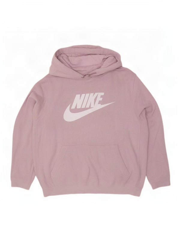 Nike Pull à capuche surdimensionné graphique pour femme UK 16 Grand coton violet