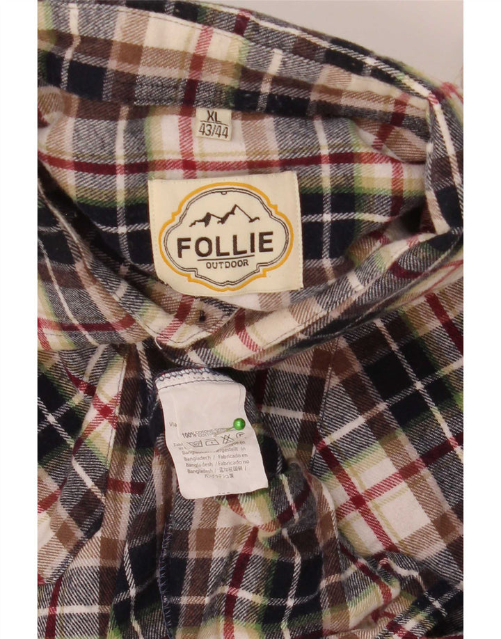 Follie Chemise Homme Taille 43/44 XL Coton à Carreaux Multicolore