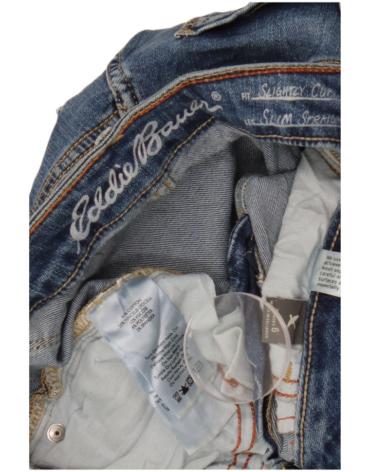 EDDIE BAUER Jean droit légèrement courbé pour femme US 6 Medium W27 L30 Bleu