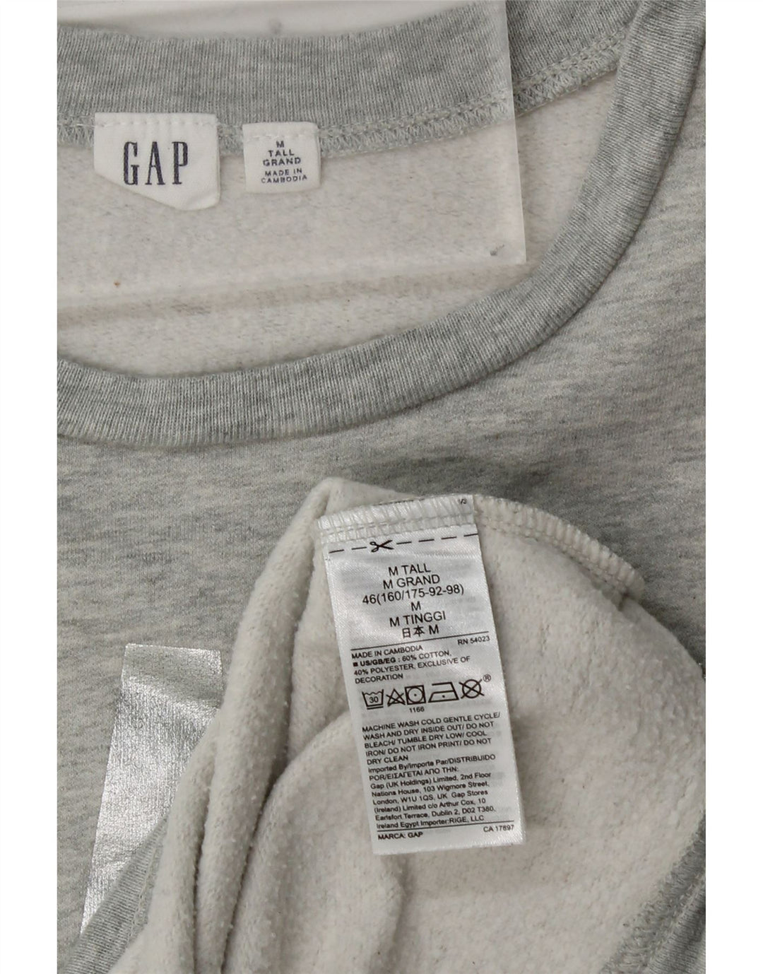 GAP Sweat-shirt graphique pour femme - Taille UK 44 - Gris moyen - Coton