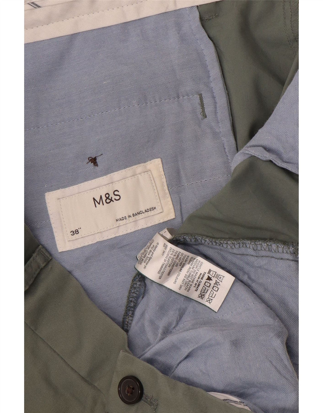 Marks & Spencer Short Chino Homme W38 XL Kaki Coton