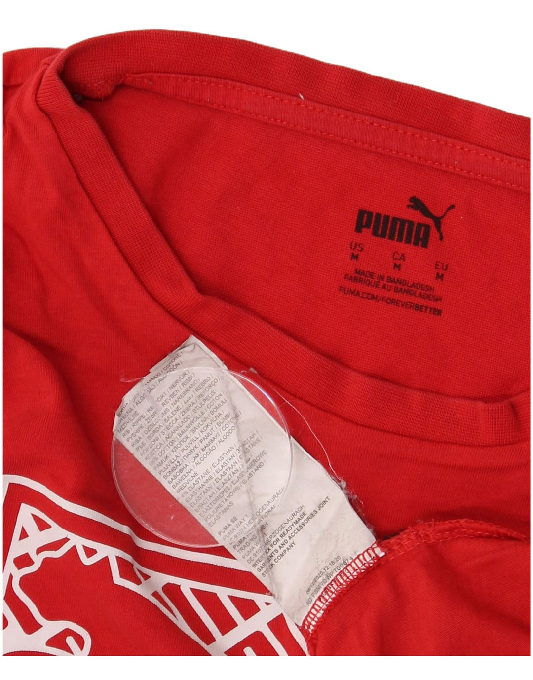 Puma T-Shirt Graphic Homme Rouge Moyen Coton