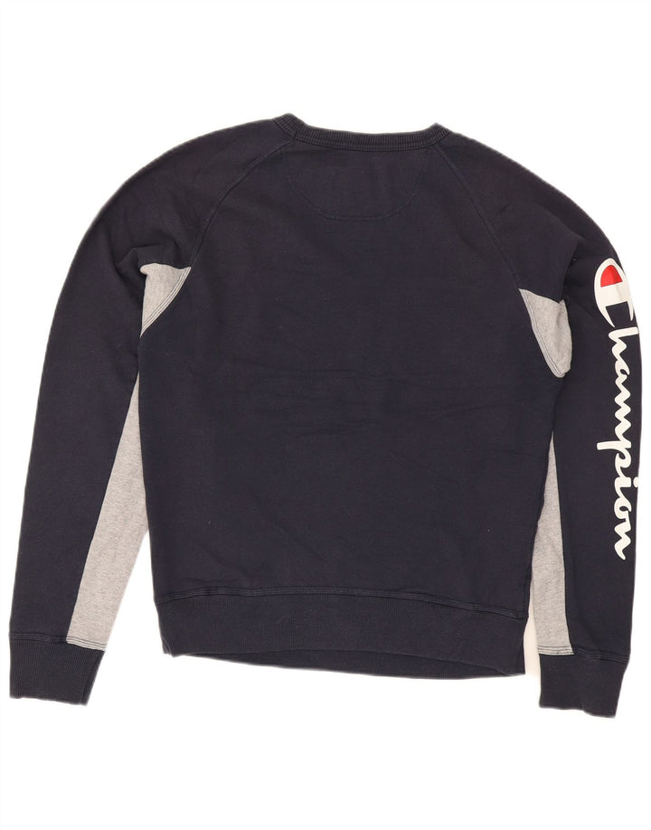 Champion Sweat-shirt pour homme en polyester color block Bleu marine Taille L