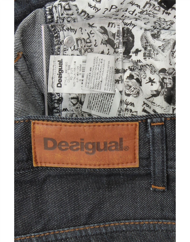 DESIGUAL Womens Straight Jeans W32 L33 Navy Blue Cotton Vintage Desigual and Second-Hand Desigual from Messina Hembry 