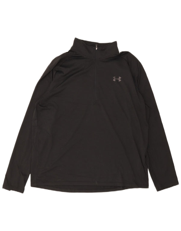 Under Armour Homme Zip Neck Loose Fit Top Manches Longues XL Noir Polyester