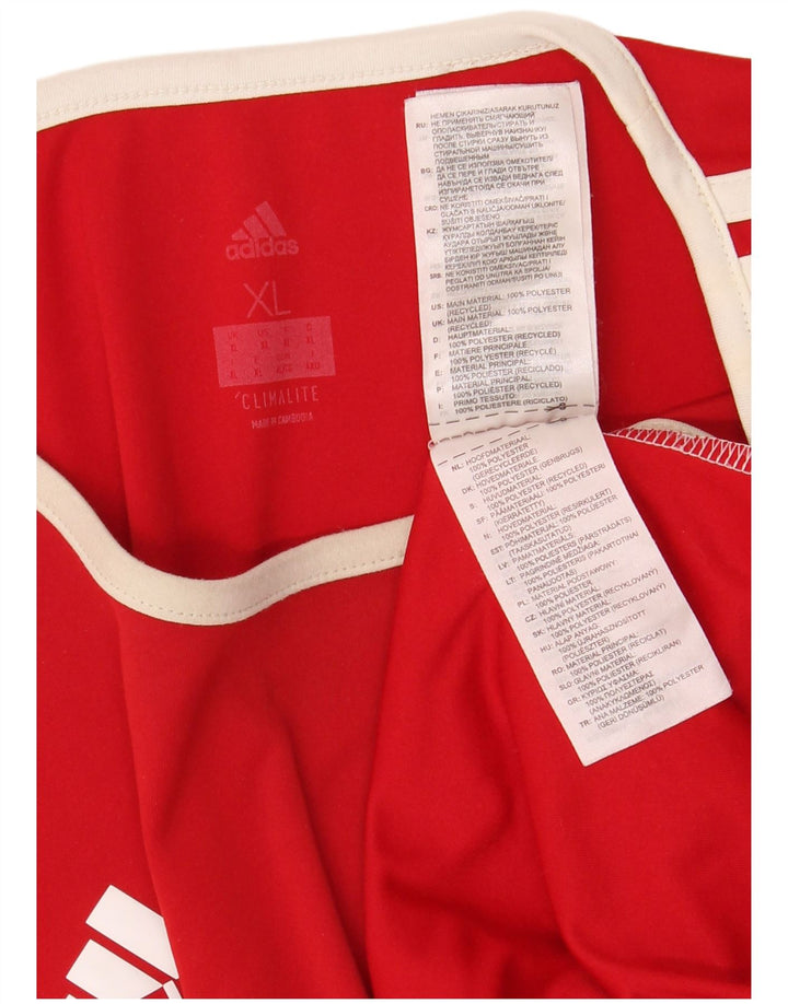 ADIDAS Climalite T-Shirt Top XL Rouge Colorblock Polyester