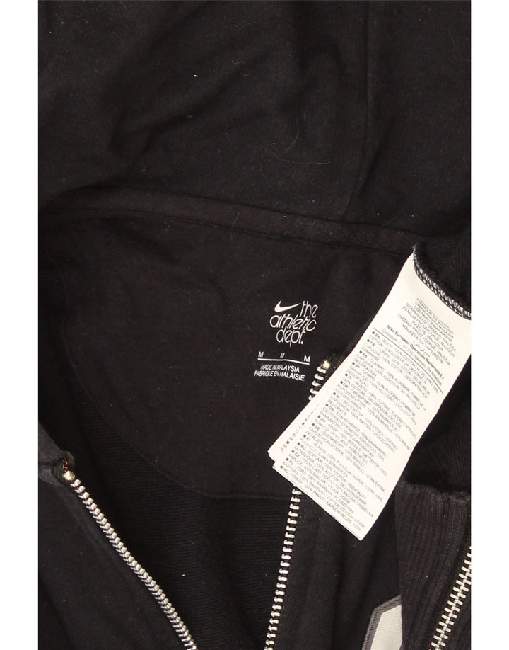 Nike Sweat à capuche zippé graphique en coton noir moyen pour homme
