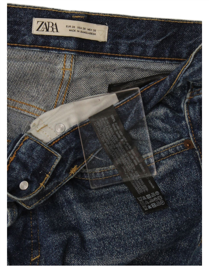 Zara Femme Jean Slim EU 38 Petit W30 L26 Bleu Coton