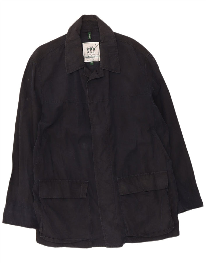 Henry Cottons Veste de Pluie Homme IT 50 Large Bleu Marine Coton