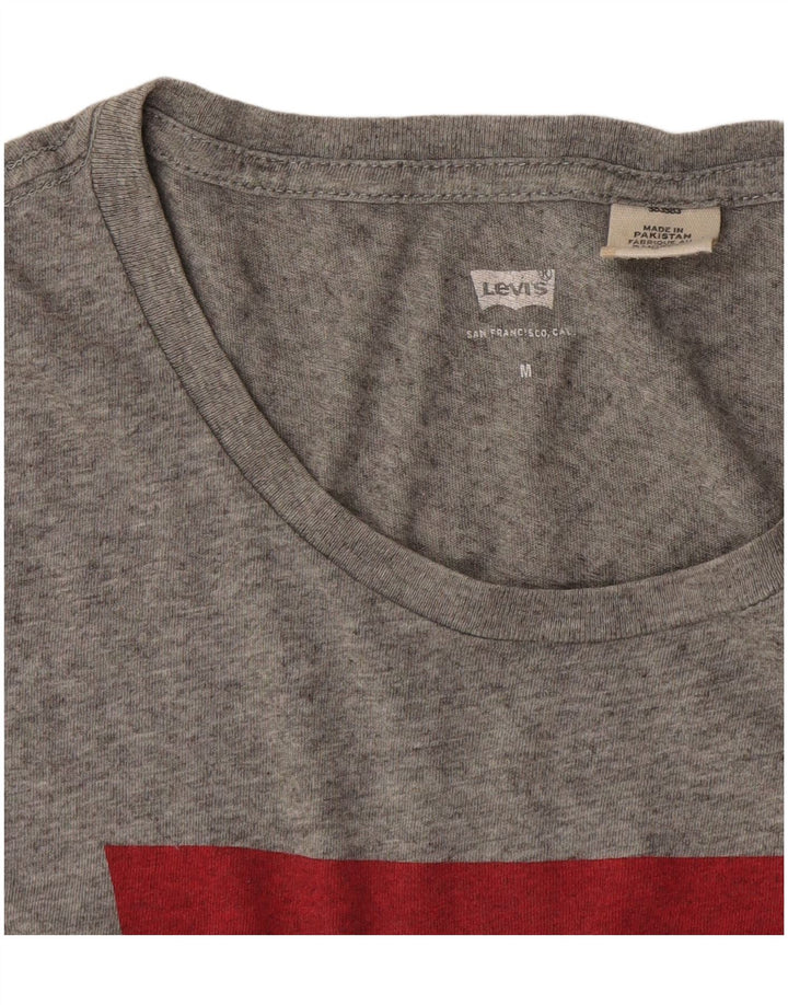Levi's T-Shirt Graphique Femme UK 14 Gris Moyen Moucheté