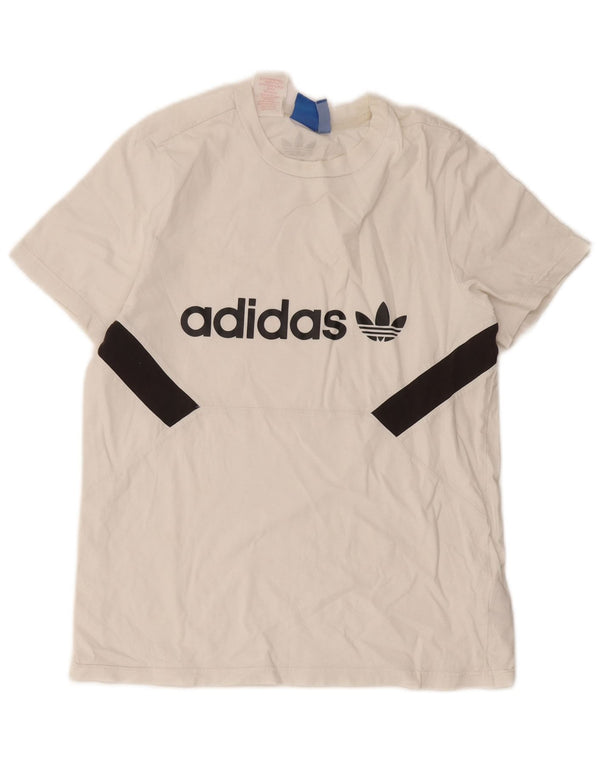 Adidas T-Shirt Graphique Garçon 13-14 Ans Blanc Colorblock Coton