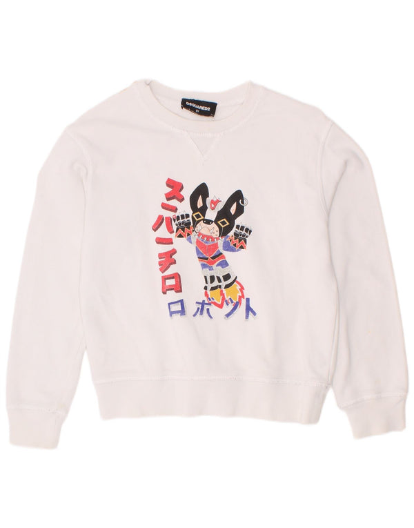 Dsquared2 Sweat-shirt graphique fille 5-6 ans Blanc Coton