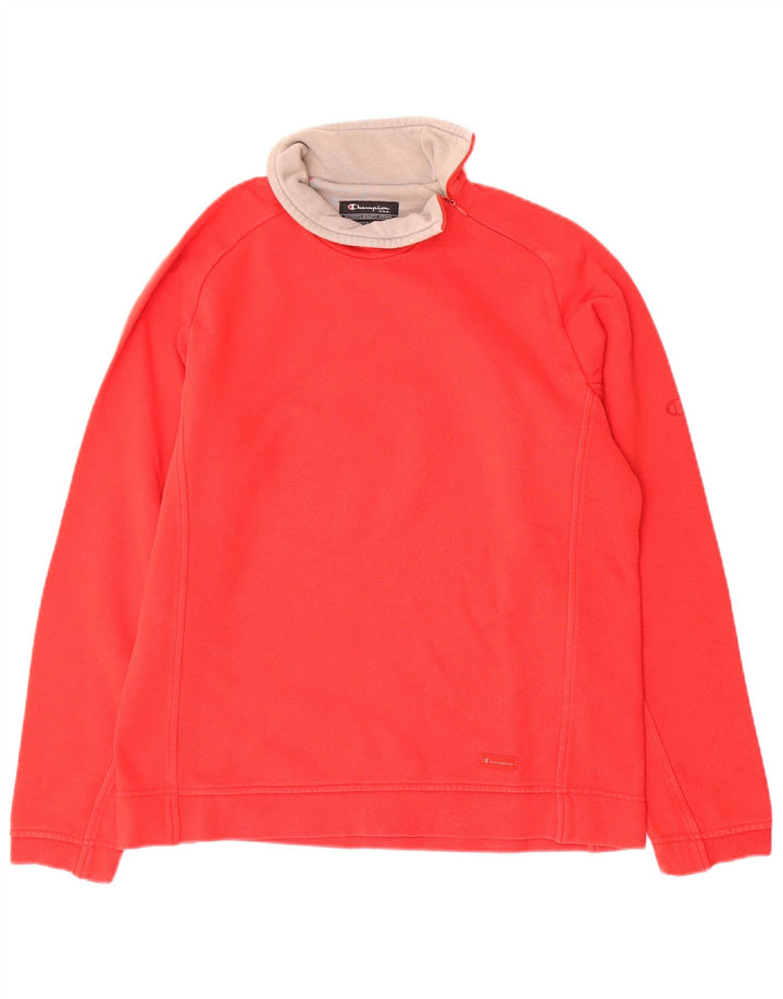 CHAMPION Sweat-shirt à col zippé pour femme UK 14 Rouge moyen Coton