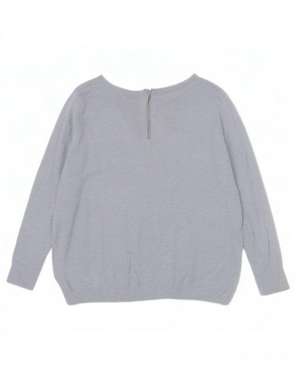Marks & Spencer Pull surdimensionné à col bateau pour femme UK 10 Petit Bleu