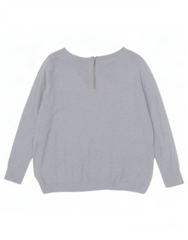 Marks & Spencer Pull surdimensionné à col bateau pour femme UK 10 Petit Bleu
