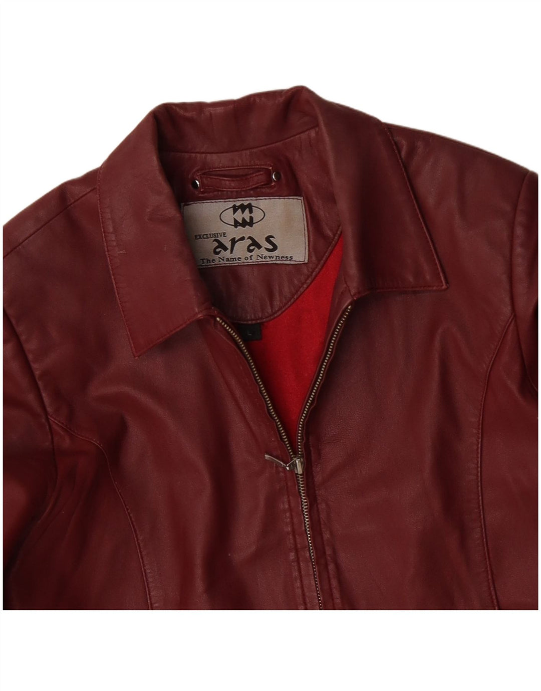 Vintage Womens Leather Jacket UK 14 Large Red Leather