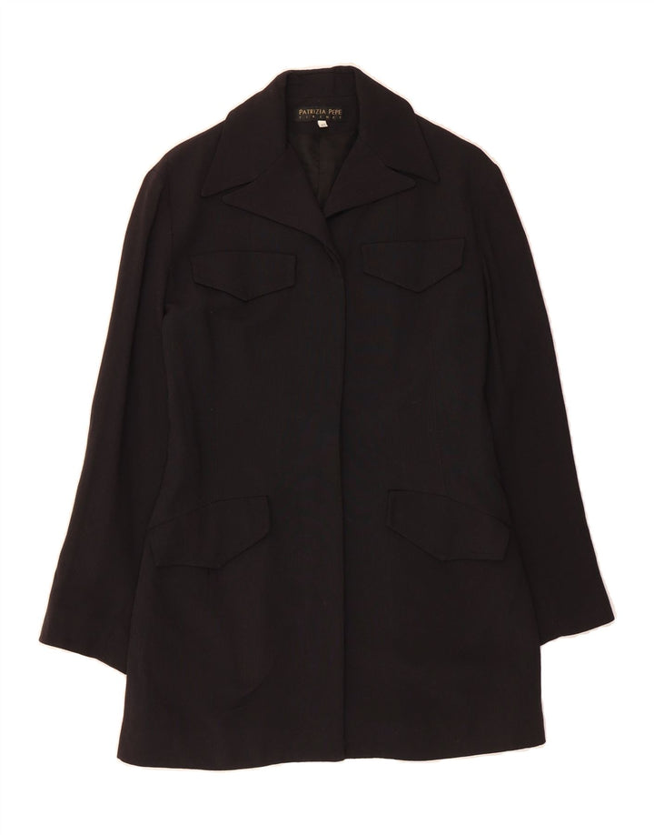 PATRIZIA PEPE Womens Overcoat IT 42 Medium Black Viscose Vintage Patrizia Pepe and Second-Hand Patrizia Pepe from Messina Hembry 