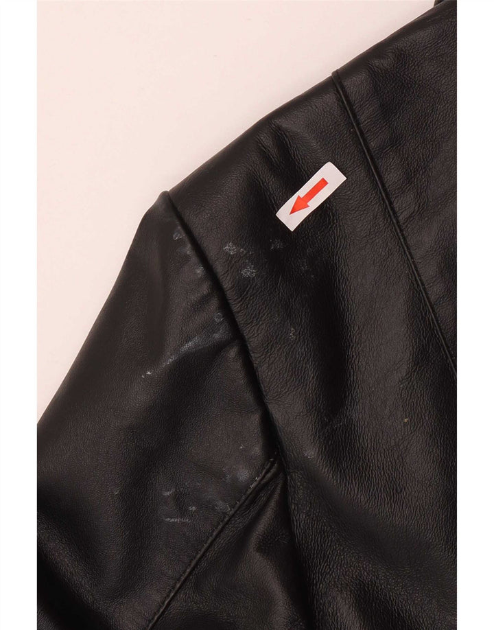 Veste en cuir femme vintage IT 48 XL Noir