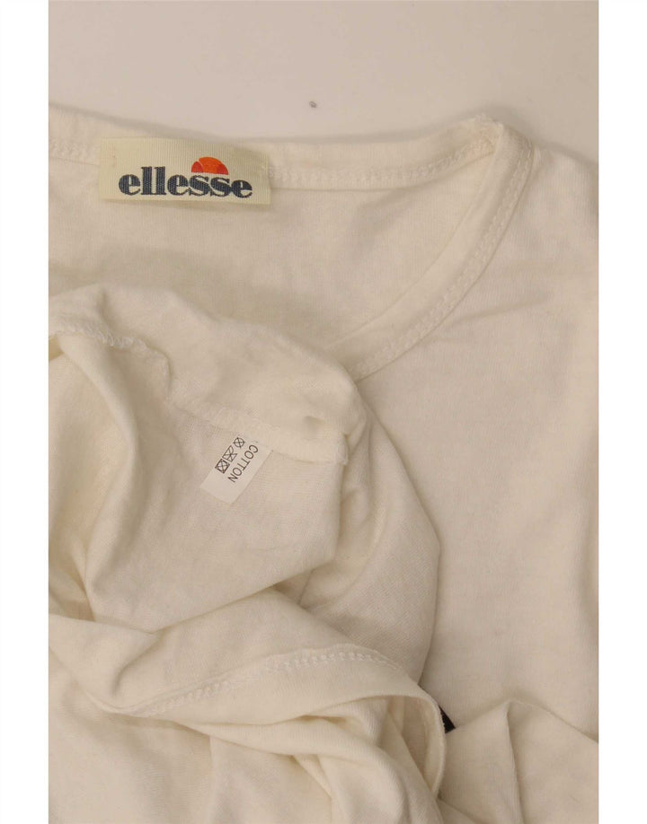 Ellesse T-shirt graphique pour femme UK 12 Medium Off White