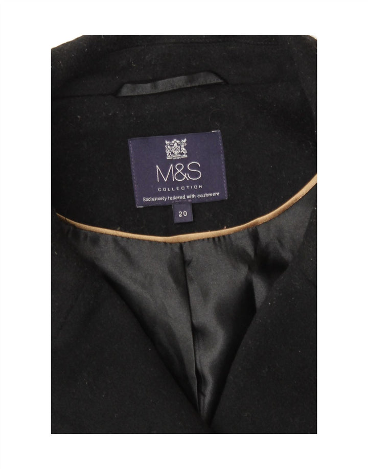 Marks & Spencer Manteau croisé pour femme UK 20 2XL Laine noire