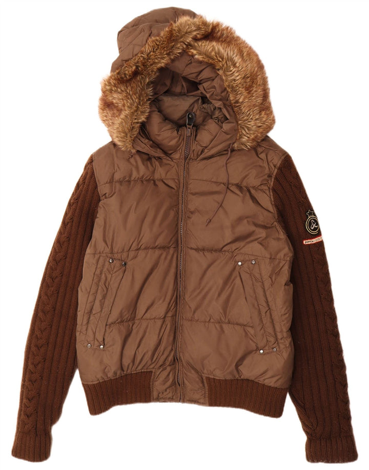 Scotch & Soda Veste matelassée à capuche homme UK 40 Large Marron Polyamide