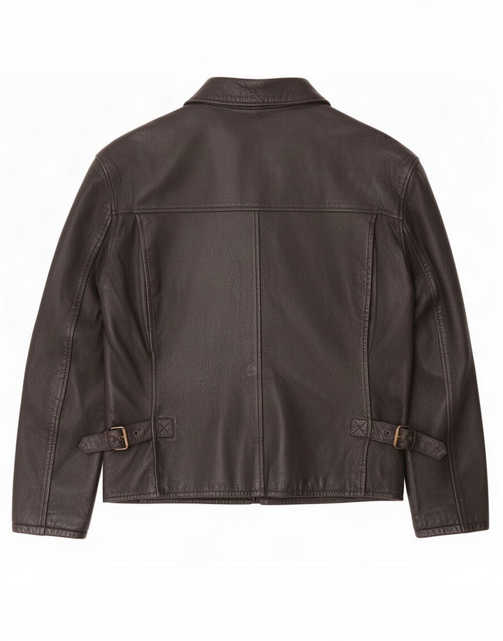 veste en cuir homme vintage UK 42 XL Noir