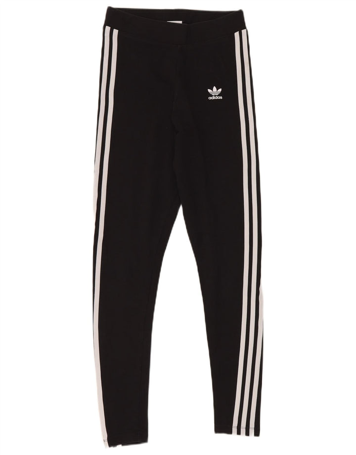 ADIDAS Leggings Femme UK 8 Petit Noir Coton