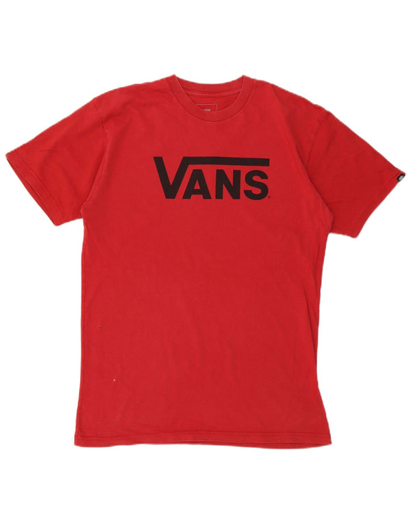 Vans Homme Coupe Classique T-Shirt Graphique Haut Rouge Moyen Coton