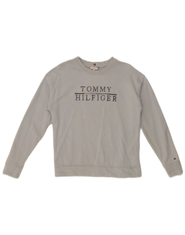 Tommy Hilfiger Sweat-shirt surdimensionné graphique pour femme UK 6 XS Gris