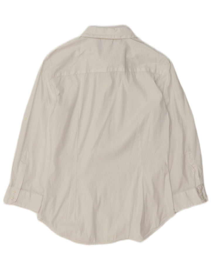 Zara Chemise pull à manches 3/4 pour femme UK 12 Blanc moyen