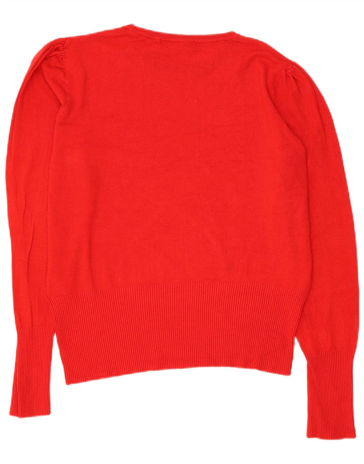 Marks & Spencer Pull ras du cou pour femme UK 14 Large Rouge Viscose