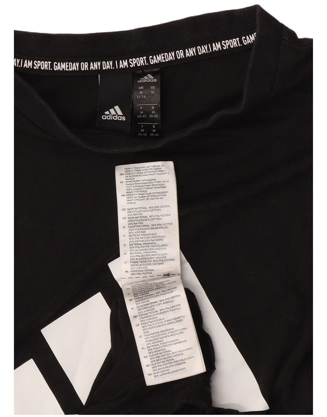 ADIDAS Débardeur graphique pour femme UK 12/14 Polyester noir moyen