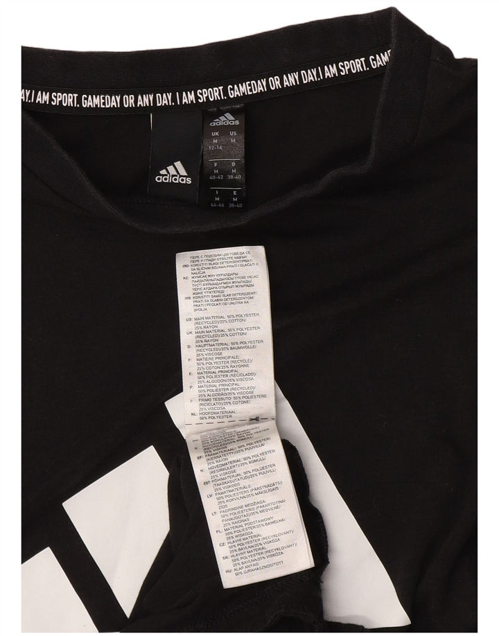 ADIDAS Débardeur graphique pour femme UK 12/14 Polyester noir moyen