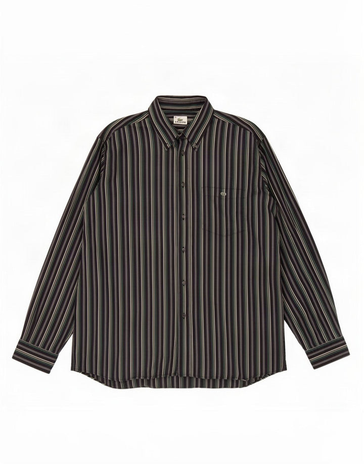 Lacoste Chemise Homme Taille 43 Grand Noir Rayé