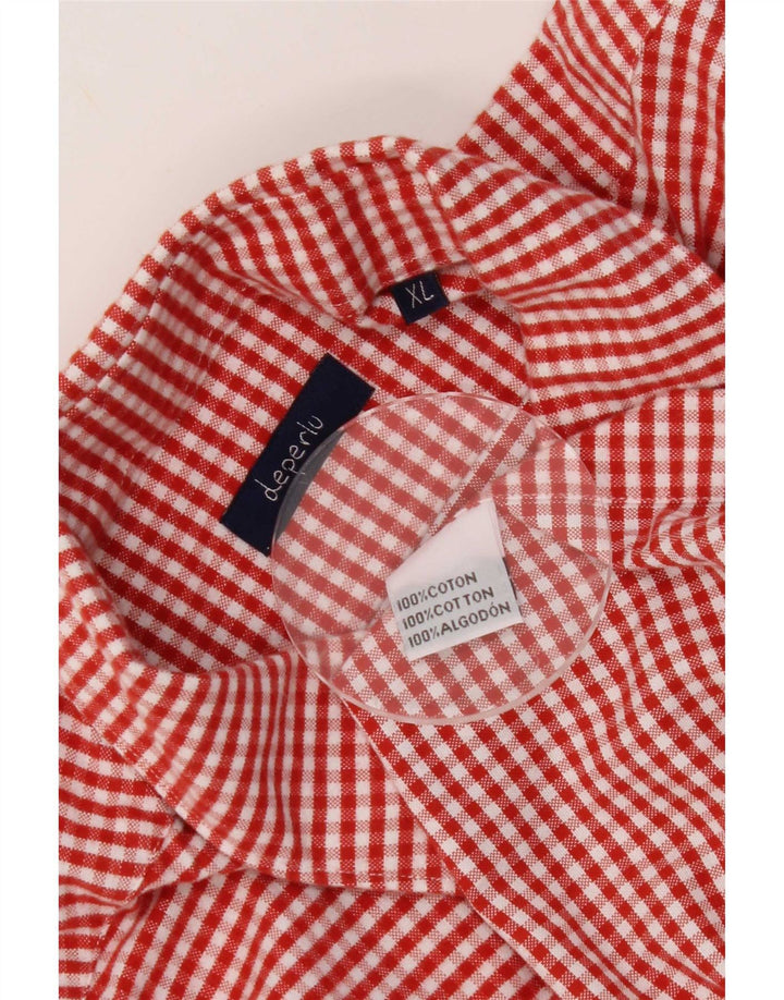 Deperlu Chemise Flanelle Homme XL Rouge Vichy Coton