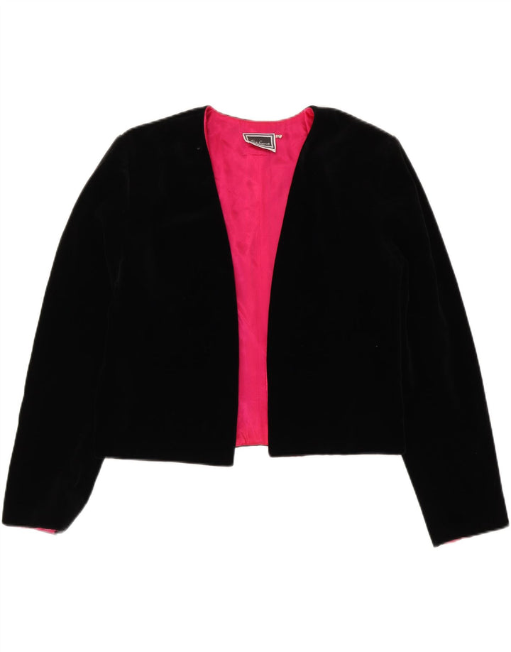 Luisa Spagnoli Veste Boléro Ouverte Femme IT 44 Coton Noir Moyen