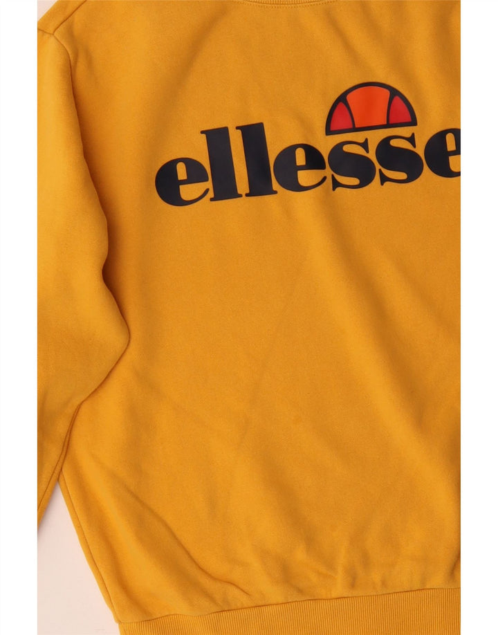 ELLESSE Pull-over surdimensionné graphique pour femme UK 12 Jaune moyen