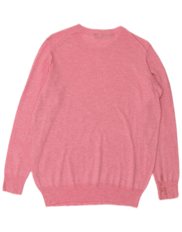 Zara Femme Pull Col Bateau UK 10 Petit Rose Moucheté