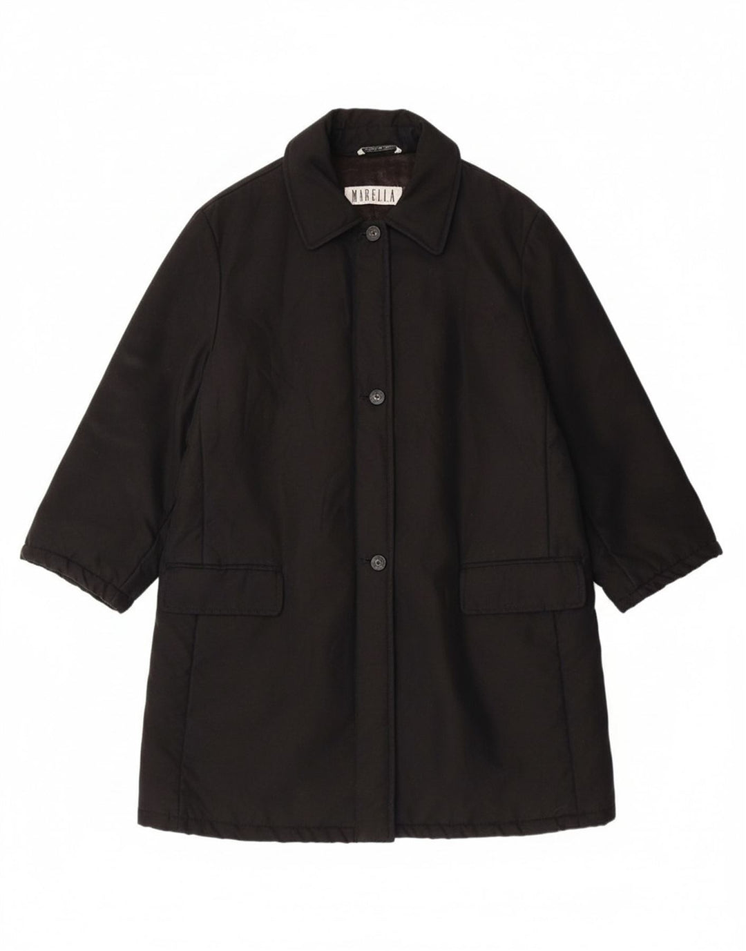MARELLA Womens Windbreaker Coat UK 16 Large Black Polyester